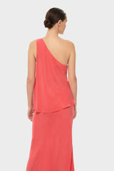 Coral AquaFlora Iris One Shoulder Top