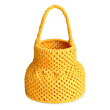 PETITE NAGA Macrame Vessel Basket Bag in Sunshine Yellow