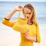 PETITE NAGA Macrame Vessel Basket Bag in Sunshine Yellow