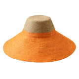 RIRI Duo Jute Handwoven Straw Hat in Tangerine Orange