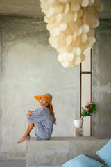 RIRI Duo Jute Handwoven Straw Hat in Tangerine Orange