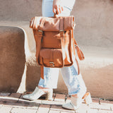 Adventurer Leather Rolltop Backpack