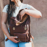 Adventurer Leather Rolltop Backpack