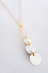 Sa Dec Circular Drop Buffalo Horn Long Pendant Necklace