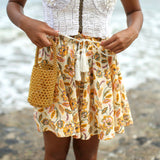 SEKAR Floral Batik Shorts in Marigold Yellow