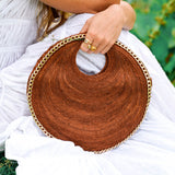 SOLO ESPRESSO Mini Jute Bag With Gold Chain