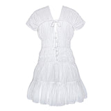 SRIKANDI Mini Ruffle Dress in White