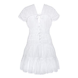 SRIKANDI Mini Ruffle Dress in White