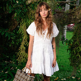 SRIKANDI Mini Ruffle Dress in White