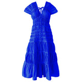 SRIKANDI Ruffle Maxi Dress in Royal Blue
