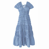 SRIKANDI Ruffle Maxi Dress in Princess Blue