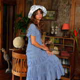 SRIKANDI Ruffle Maxi Dress in Princess Blue