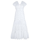 SRIKANDI Ruffle Maxi Dress in White