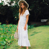 SRIKANDI Ruffle Maxi Dress in White