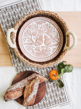 Bread Warmer & Basket Gift Set With Tea Towel - Lovebird Round