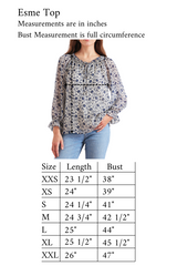 Esme Top in Sapphire Vines