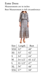 Esme Dress in Sapphire Vines