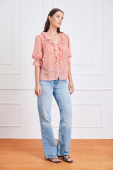 Chloe Shirt in Chili Vintage Bloom