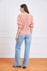 Chloe Shirt in Chili Vintage Bloom
