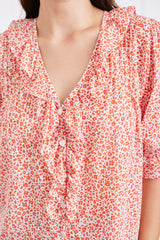 Chloe Shirt in Chili Vintage Bloom