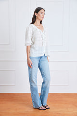 Chloe Shirt in Off White Plaid