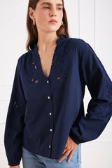 Camilla Blouse in Navy