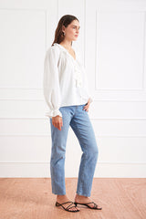 Long Sleeve Chloe Shirt in Off White