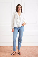 Long Sleeve Chloe Shirt in Off White