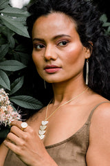 Tinh 16K Gold-Plated Brass Buffalo Horn Minimalist Bar Earrings