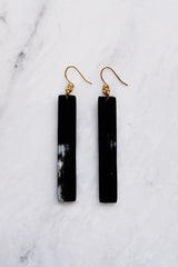 Tinh 16K Gold-Plated Brass Buffalo Horn Minimalist Bar Earrings