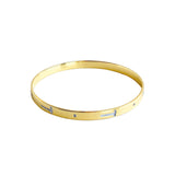 Hammer Bangle With Alternating Diamonds