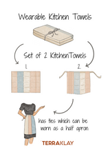 Gray With Yellow Stripes Kitchen Towels - Set of 2