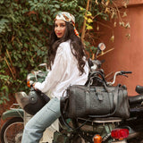 Woven Leather Weekender Bag