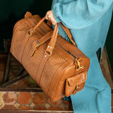 Woven Leather Weekender Bag