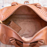Woven Leather Weekender Bag