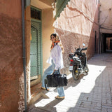 Woven Leather Weekender Bag