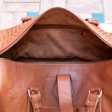 Woven Leather Weekender Bag