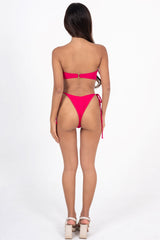 Ziemia Ruched Bikini Top Malibu Pink