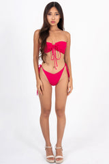 Ziemia Ruched Bikini Top Malibu Pink