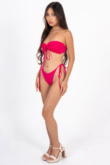 Ziemia Ruched Bikini Top Malibu Pink