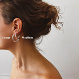 Crescent Hoops Silver Large