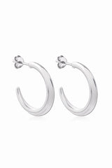 Crescent Hoops Silver Medium