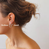 Crescent Hoops Silver Small