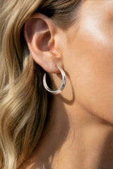 Crescent Hoops Silver Large