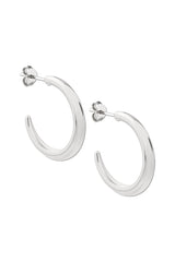 Crescent Hoops Silver Medium