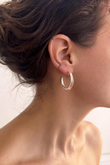 Crescent Hoops Silver Large