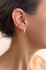 Crescent Hoops Silver Small