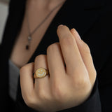 Sad Face Signet Ring - 14K Yellow Gold