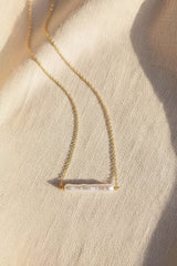 Maris Pearl Bar Necklace in Gold