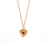 Shield Necklace - 14K Yellow Gold